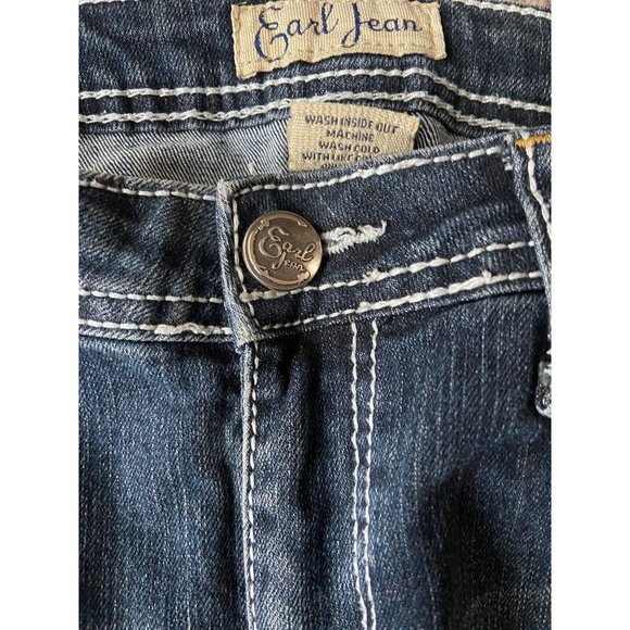Earl Jeans Womens Size 6 Blue Straight Leg Embellished Medium Wash Denim Classic - Picture 8 of 14
